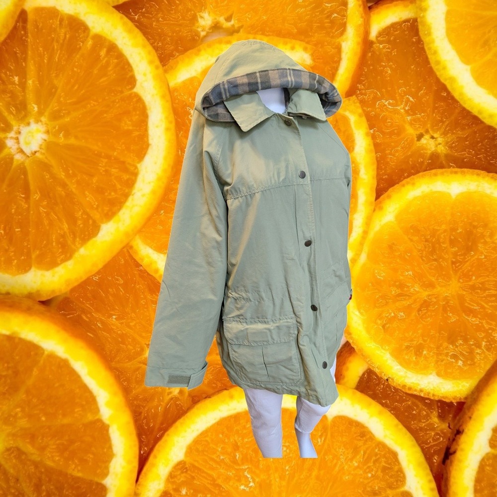 Woolrich‎ Womens Sage Green Lined Utility Jacket Size Large Hooded